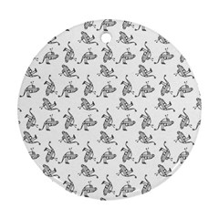 Robot Dog Drawing Motif Pattern Ornament (round) by dflcprintsclothing