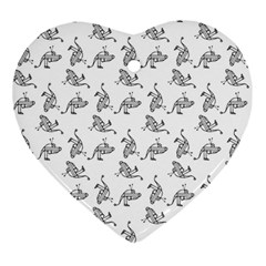 Robot Dog Drawing Motif Pattern Ornament (heart) by dflcprintsclothing