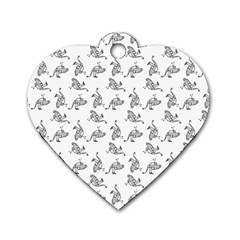 Robot Dog Drawing Motif Pattern Dog Tag Heart (one Side) by dflcprintsclothing