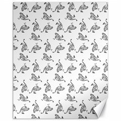 Robot Dog Drawing Motif Pattern Canvas 11  X 14  by dflcprintsclothing