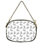 Robot Dog Drawing Motif Pattern Chain Purse (One Side) Front