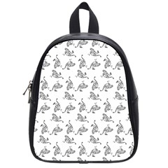 Robot Dog Drawing Motif Pattern School Bag (small) by dflcprintsclothing