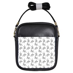 Robot Dog Drawing Motif Pattern Girls Sling Bag by dflcprintsclothing