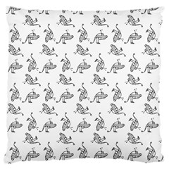 Robot Dog Drawing Motif Pattern Large Cushion Case (one Side) by dflcprintsclothing