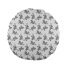 Robot Dog Drawing Motif Pattern Standard 15  Premium Round Cushions by dflcprintsclothing