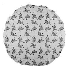 Robot Dog Drawing Motif Pattern Large 18  Premium Round Cushions by dflcprintsclothing