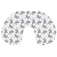 Robot Dog Drawing Motif Pattern Travel Neck Pillow by dflcprintsclothing