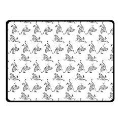 Robot Dog Drawing Motif Pattern Double Sided Fleece Blanket (small) 