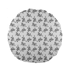 Robot Dog Drawing Motif Pattern Standard 15  Premium Flano Round Cushions by dflcprintsclothing