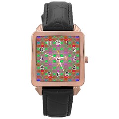 Rippled Magic Rose Gold Leather Watch  by Thespacecampers