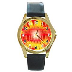 Soul To The Eye Round Gold Metal Watch by Thespacecampers