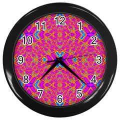 Pink Vacation Wall Clock (black) by Thespacecampers