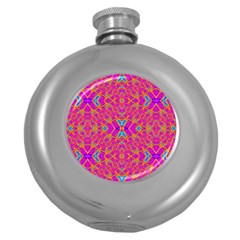 Pink Vacation Round Hip Flask (5 Oz) by Thespacecampers