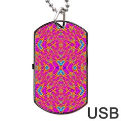 Pink Vacation Dog Tag Usb Flash (one Side) by Thespacecampers