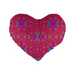 Pink Vacation Standard 16  Premium Flano Heart Shape Cushions by Thespacecampers