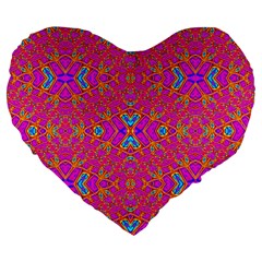 Pink Vacation Large 19  Premium Flano Heart Shape Cushions by Thespacecampers