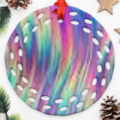 Rainbow Effect Cbdoilprincess  Ornament (round Filigree)