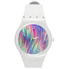 Rainbow Effect Cbdoilprincess  Round Plastic Sport Watch (m) by CBDOilPrincess1