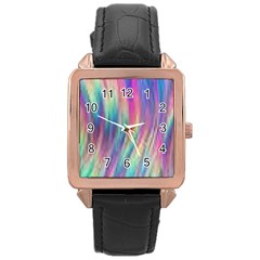 Rainbow Effect Cbdoilprincess  Rose Gold Leather Watch  by CBDOilPrincess1