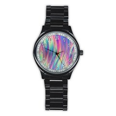 Rainbow Effect Cbdoilprincess  Stainless Steel Round Watch by CBDOilPrincess1