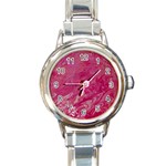 My Pour Cup Painting 1 CBDOilPrincess  Round Italian Charm Watch Front