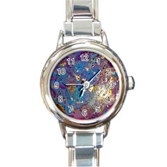 My Pour Cup Painting 7 1 Cbdoilprincess  Round Italian Charm Watch by CBDOilPrincess1