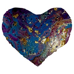 My Pour Cup Painting 7 1 Cbdoilprincess  Large 19  Premium Flano Heart Shape Cushions by CBDOilPrincess1