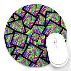 Vibrant Colors Cbdoilprincess Round Mousepads by CBDOilPrincess1