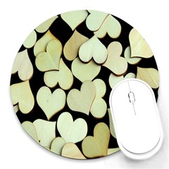 Heart-003 Round Mousepads by nate14shop