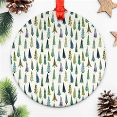 Christmas Tree Round Ornament (two Sides) by nate14shop