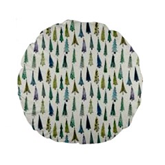 Christmas Tree Standard 15  Premium Round Cushions by nate14shop