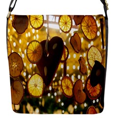 Lemon-slices Flap Closure Messenger Bag (S)