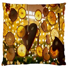 Lemon-slices Large Flano Cushion Case (two Sides) by nate14shop