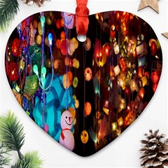 Lighting Heart Ornament (two Sides) by nate14shop