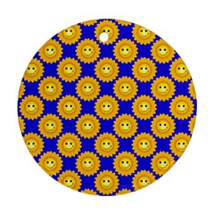 Pattern Sun-flower Ornament (round) by nate14shop