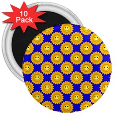 Pattern Sun-flower 3  Magnets (10 Pack)  by nate14shop