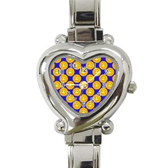 Pattern Sun-flower Heart Italian Charm Watch by nate14shop