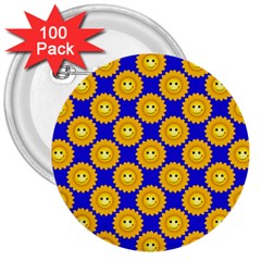 Pattern Sun-flower 3  Buttons (100 Pack)  by nate14shop