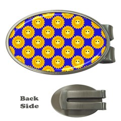 Pattern Sun-flower Money Clips (oval)  by nate14shop