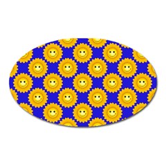 Pattern Sun-flower Oval Magnet by nate14shop