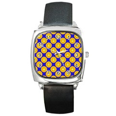 Pattern Sun-flower Square Metal Watch by nate14shop