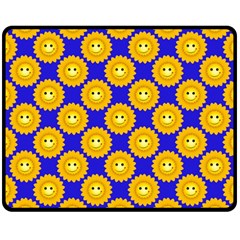 Pattern Sun-flower Double Sided Fleece Blanket (medium)  by nate14shop