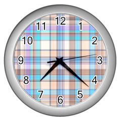 Plaid Wall Clock (silver)