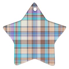 Plaid Ornament (star) by nate14shop