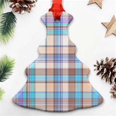 Plaid Christmas Tree Ornament (two Sides) by nate14shop