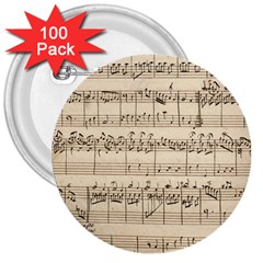 Print-musical 3  Buttons (100 Pack) 