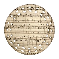 Print-musical Round Filigree Ornament (two Sides) by nate14shop