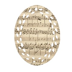 Print-musical Oval Filigree Ornament (two Sides) by nate14shop