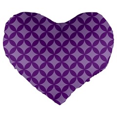 Purple-background Large 19  Premium Heart Shape Cushions by nate14shop