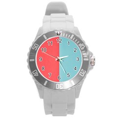 Red-two Calor Round Plastic Sport Watch (l) by nate14shop